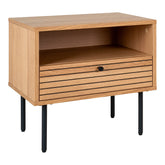 Michael - Table d'appoint - placage chêne - métal noir - 50x40x50 cm